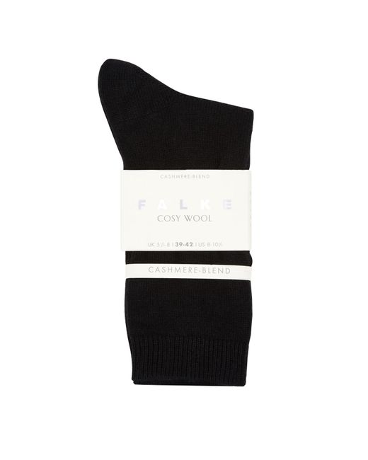 Falke Black Cosy Wool-Blend Socks for men