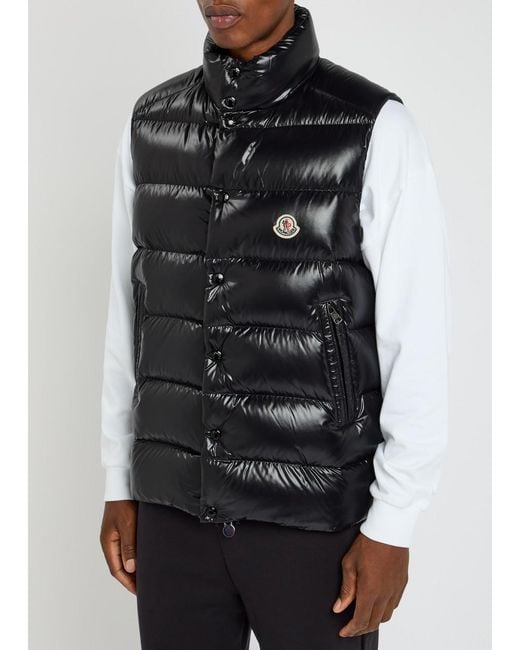 Moncler Black Tibb Quilted Glossed-Shell Gilet for men