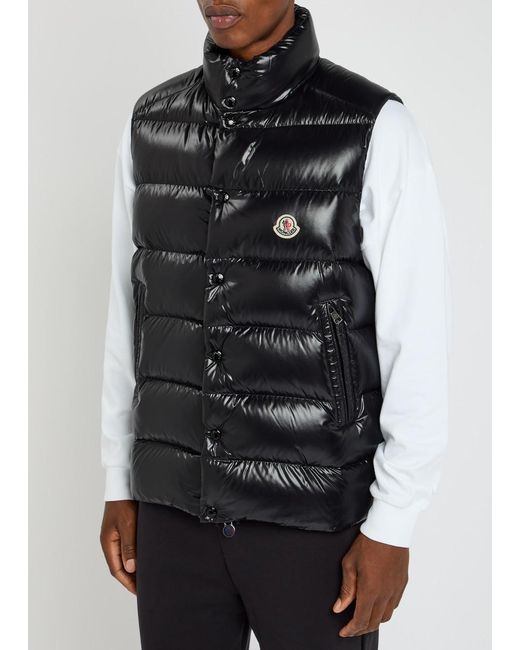 Moncler Black Tibb Quilted Glossed-Shell Gilet for men