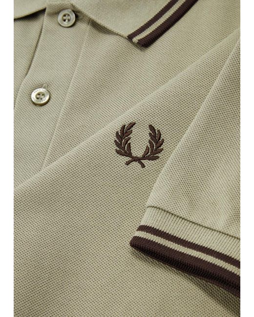 Fred Perry Green Logo-Embroidered Piqué Cotton Polo Shirt for men