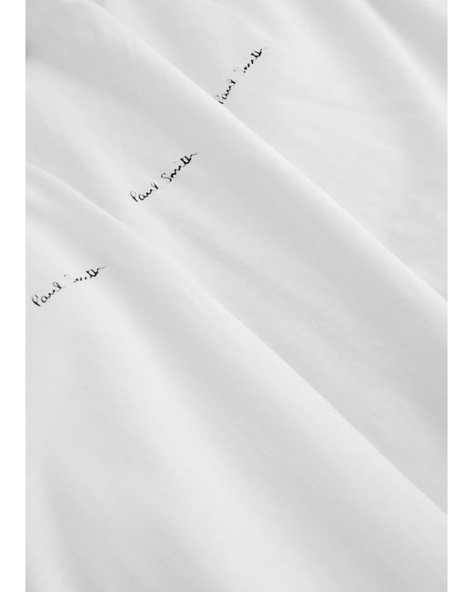 Paul Smith White Logo-Print Cotton T-Shirt for men