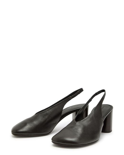 Lemaire Black Glove 80 Leather Slingback Pumps