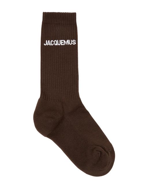Jacquemus Brown Les Chaussettes Logo Cotton-Blend Socks