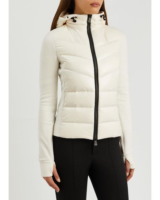 Moncler White Quilted Shell And Fleece Jacket