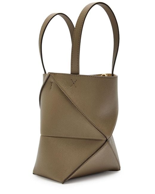 Loewe Natural Puzzle Fold Mini Leather Tote Bag