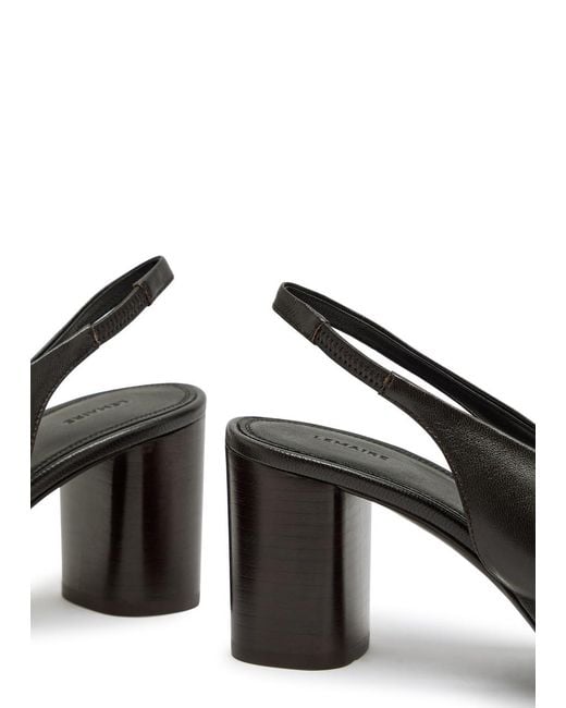 Lemaire Black Glove 80 Leather Slingback Pumps