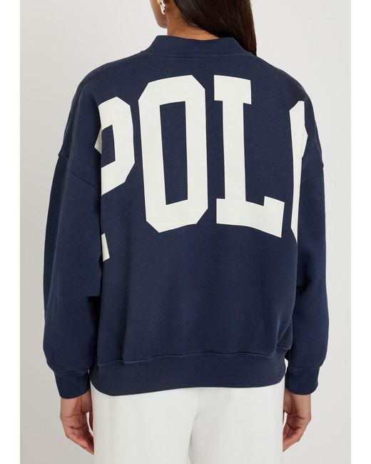 Polo Ralph Lauren Blue Logo Cotton-Blend Sweatshirt