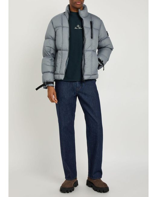Stone Island Gray Padded Nylon Jacket for men