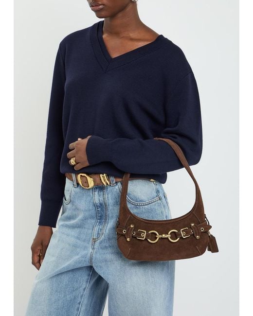 COACH Brown Belted Ergo 26 Suede Shoulder Bag