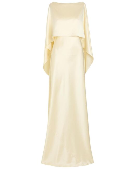 Heirlome Natural Anna Cape Silk Maxi Dress