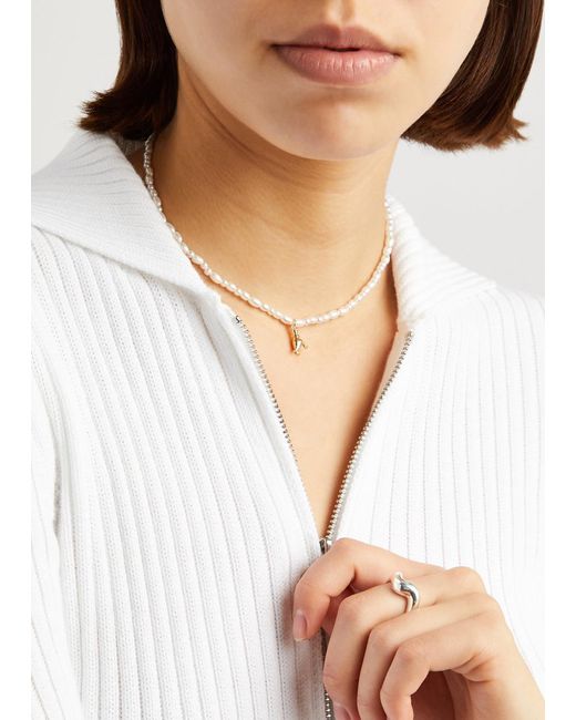 COACH White Rexy Glass Necklace