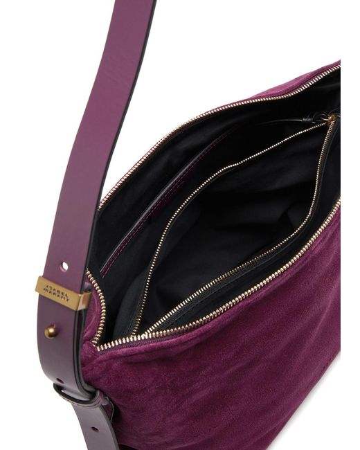 Isabel Marant Purple Leyden Suede Shoulder Bag
