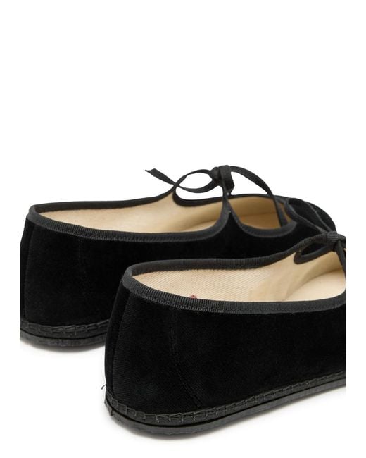 Vibi Venezia Black Brigitte Velvet Ballet Flats