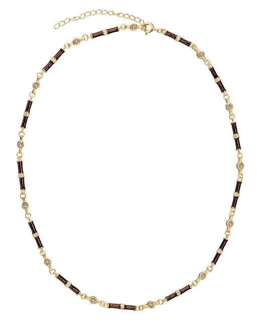 V By Laura Vann Black Marlowe Embellished 18kt Gold-plated Necklace