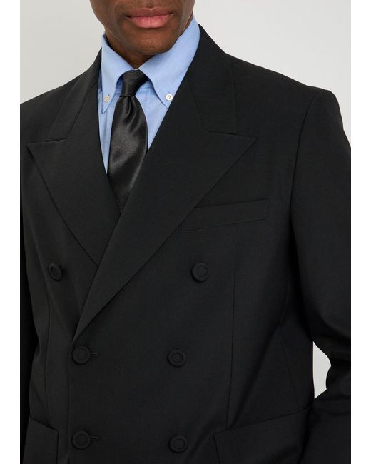 Valentino Garavani Black Double-Breasted Wool Blazer for men