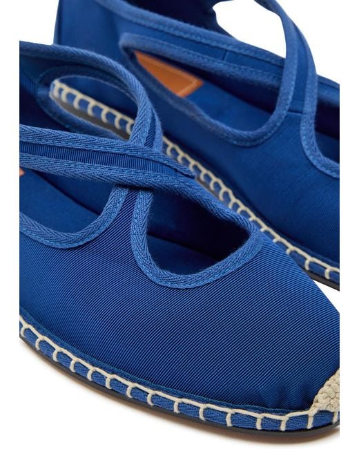 Polo Ralph Lauren Blue Cross-Over Grosgrain Espadrille Mary Jane Flats