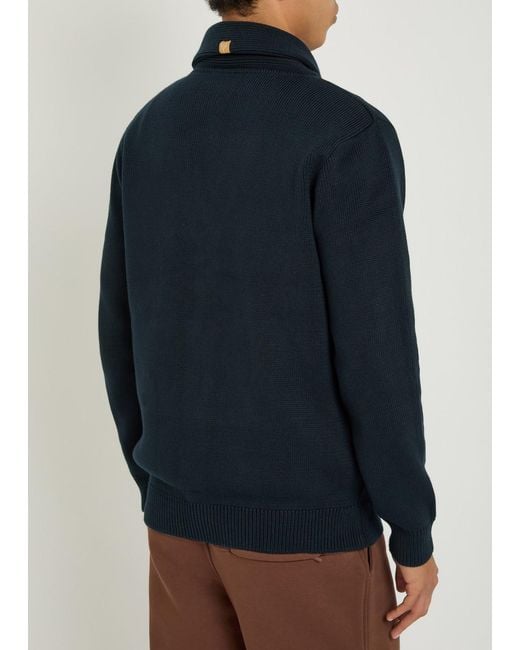 Now You Live Blue Carlton Cotton Cardigan for men