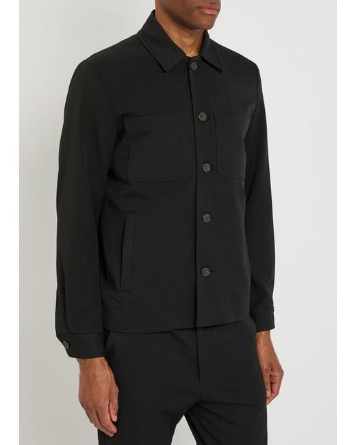 Les Deux Black Marseille Hybrid Woven Overshirt for men