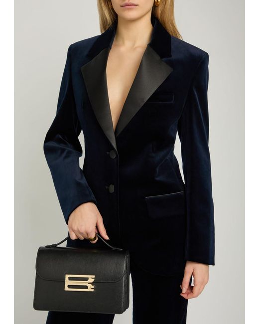 Victoria Beckham Black Dorian Small Grained Leather Top Handle Bag