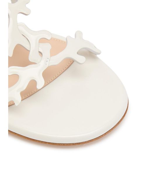 Gianvito Rossi White Ocean Coral-Design Glossed Nappa Sandals