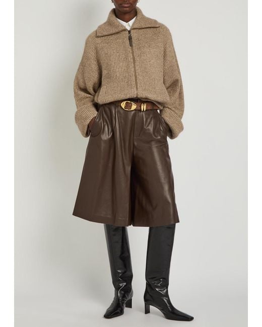 Brunello Cucinelli Natural Metallic-Knit Cashmere-Blend Cardigan