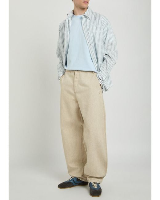 Jacquemus Natural Le De-Nimes Paysan Wide-Leg Cotton-Blend Trousers for men