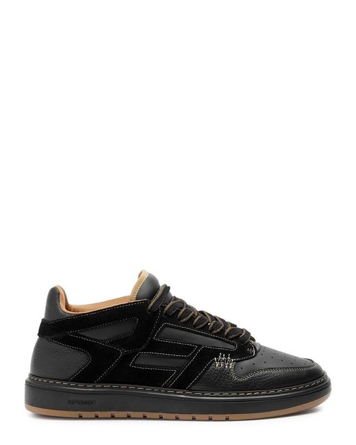Represent Black Reptor Panelled Leather Sneakers for men