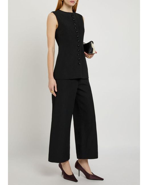 LIBEROWE Blue Phebe Cropped Straight-Leg Trousers