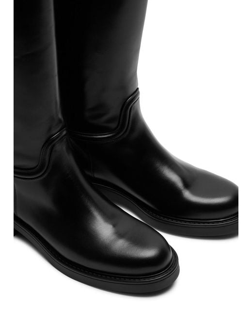 Stuart Weitzman Black Celia Leather Knee-High Boots