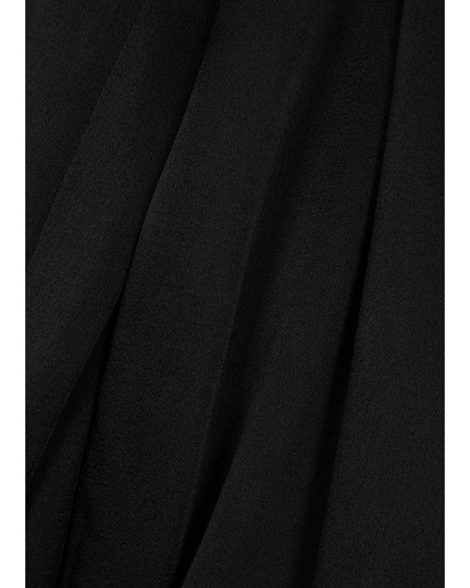 Saint Laurent Black Belted Hooded Satin Wrap Jacket