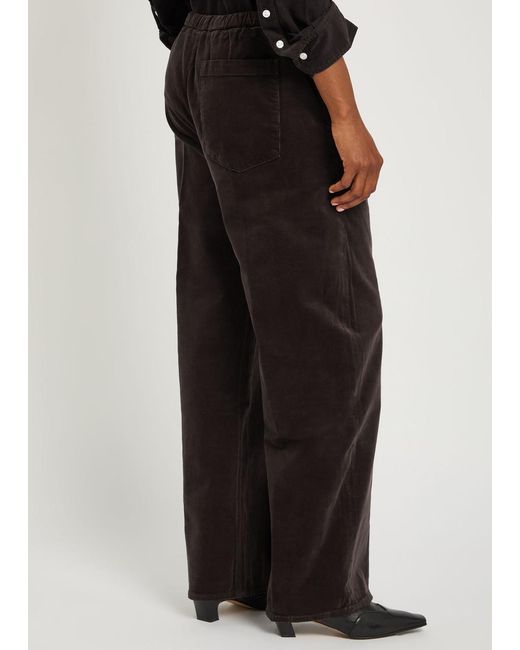 Citizens of Humanity Black Aurora Straight-Leg Corduroy Trousers
