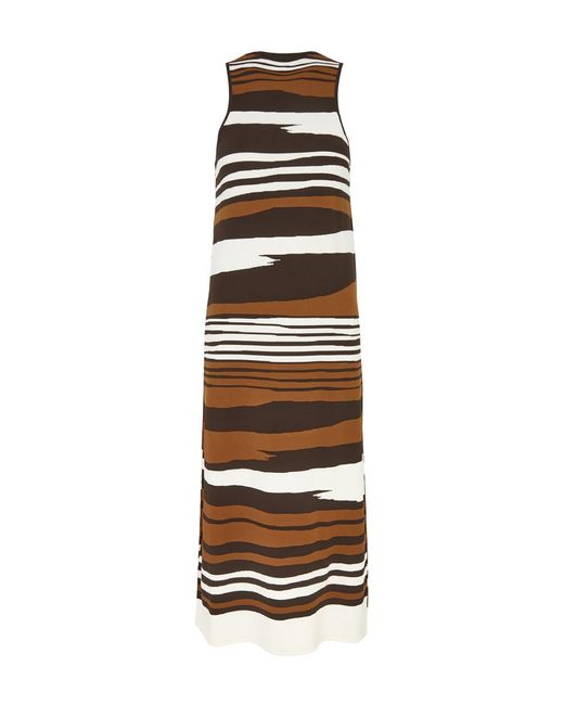 Weekend by Maxmara White Ifrem Stripe-intarsia Knitted Midi Dress