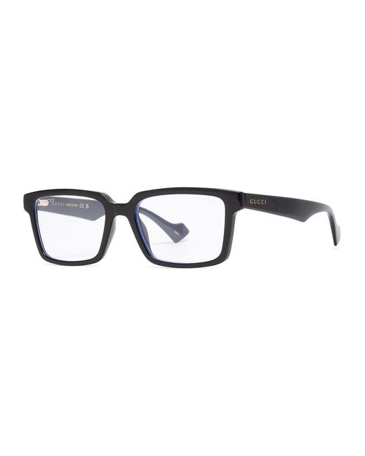 Gucci Black Rectangle-Frame Optical Glasses for men