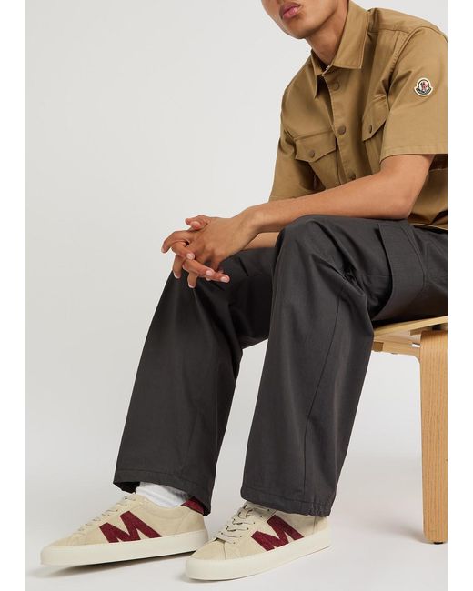 Moncler White Monaco Suede Sneakers for men