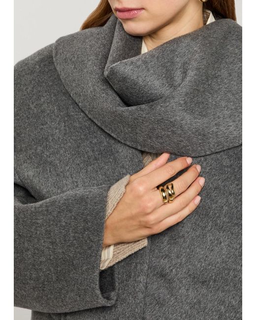 Rohe Gray Scarf-Effect Wool And Cashmere-Blend Coat