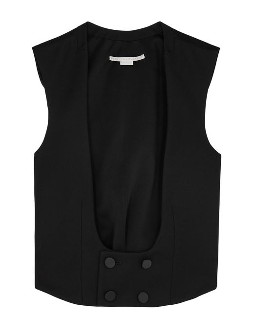 Stella McCartney Black Double-Breasted Wool Tuxedo Waistcoat
