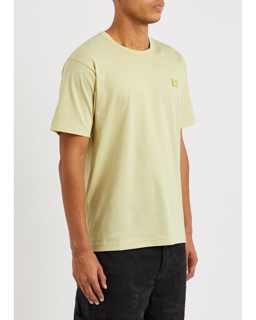 Acne Yellow Nash Logo Cotton T-shirt for men