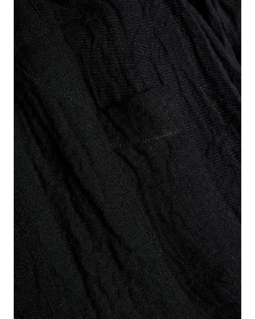Lisa Marie Fernandez Black Hooded Linen-Blend Beach Poncho