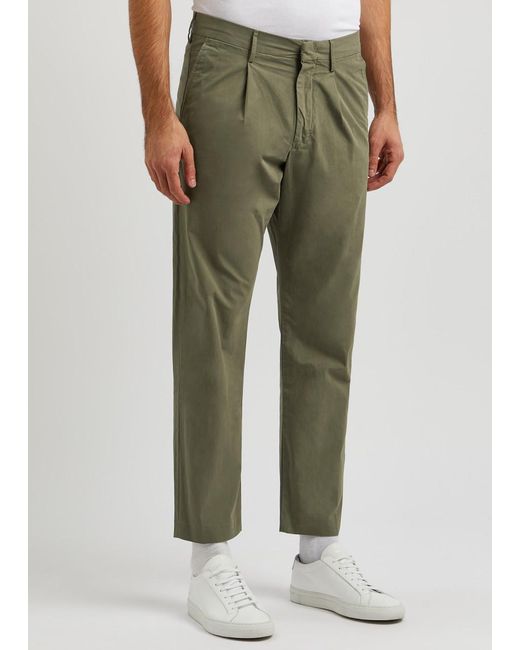 NN07 Green Bill Cropped Cotton Chinos for men