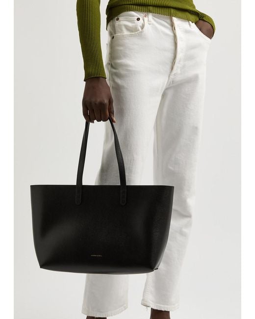 Mansur Gavriel Black Small Grained Leather Tote