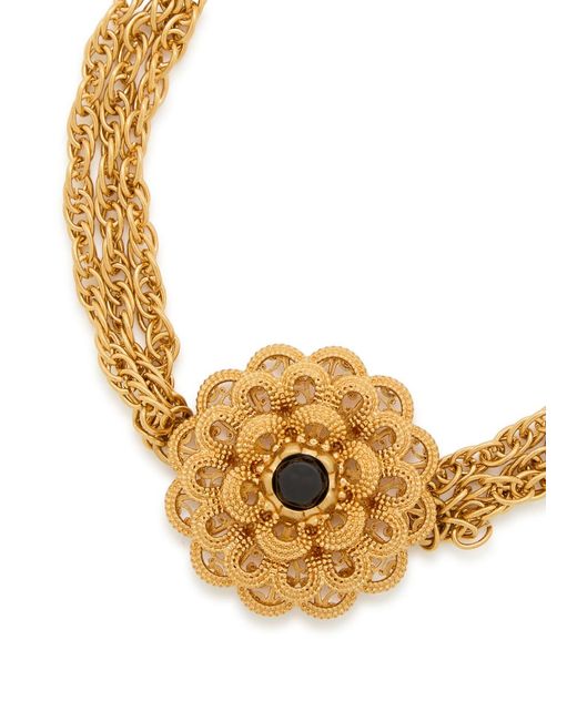 Chloé Metallic The Chloé Feather Flower Necklace