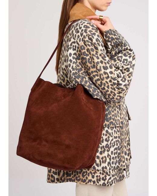 Mansur Gavriel Brown Cabas Everyday Suede Tote