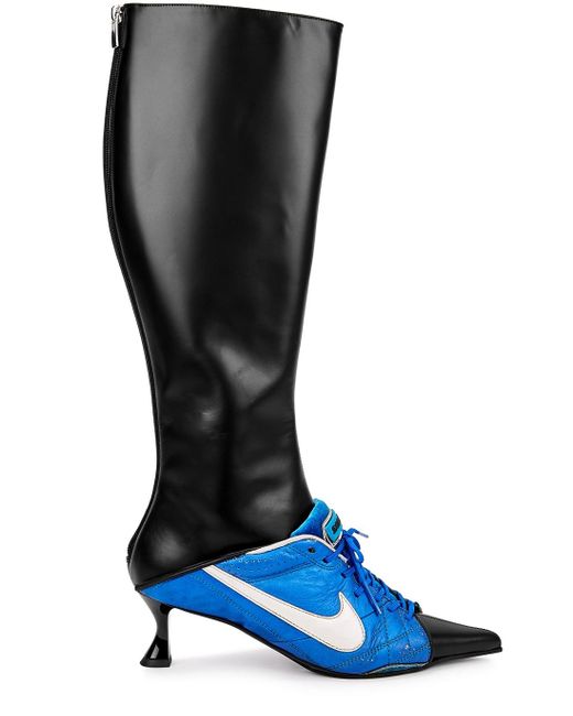 Ancuta Sarca X Nike Furiosa 50 Black Leather Knee-high Boots in Blue | Lyst