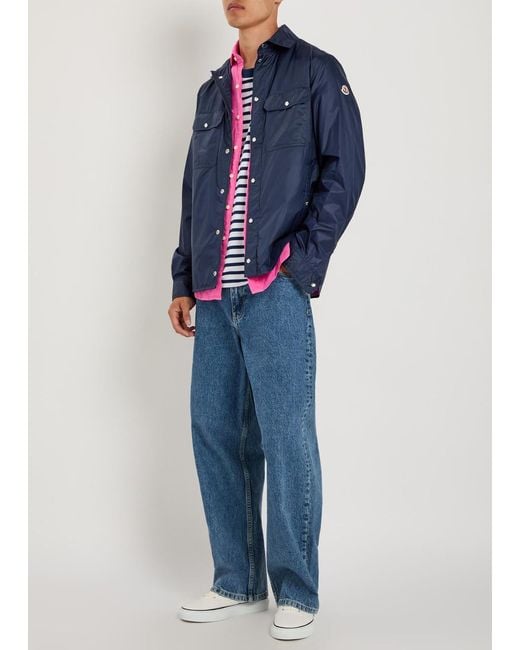 Moncler Blue Nylon Overshirt for men