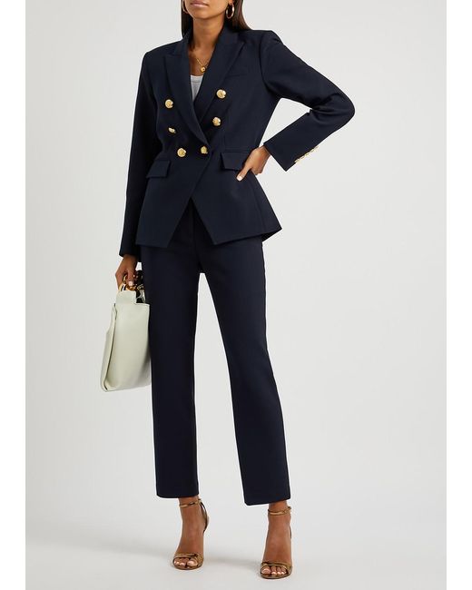 Veronica Beard Blue Miller Dickey Crepe Blazer