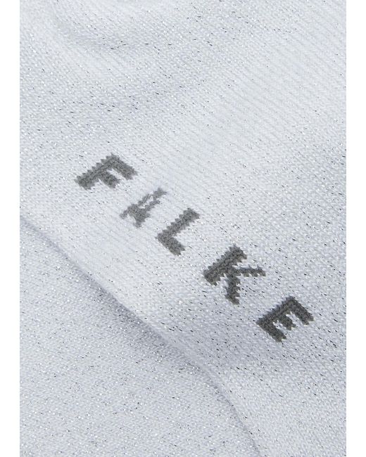 Falke White Shiny Metallic-weave Socks