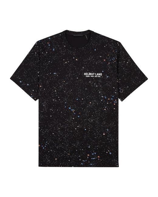 Helmut Lang Black Outer Space Printed Cotton T-shirt for men
