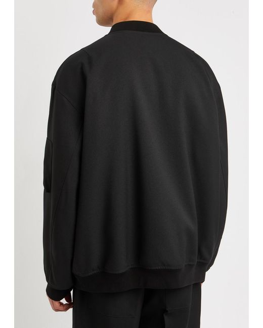 Jil Sander Black Oversized Twill Bomber Jacket for men