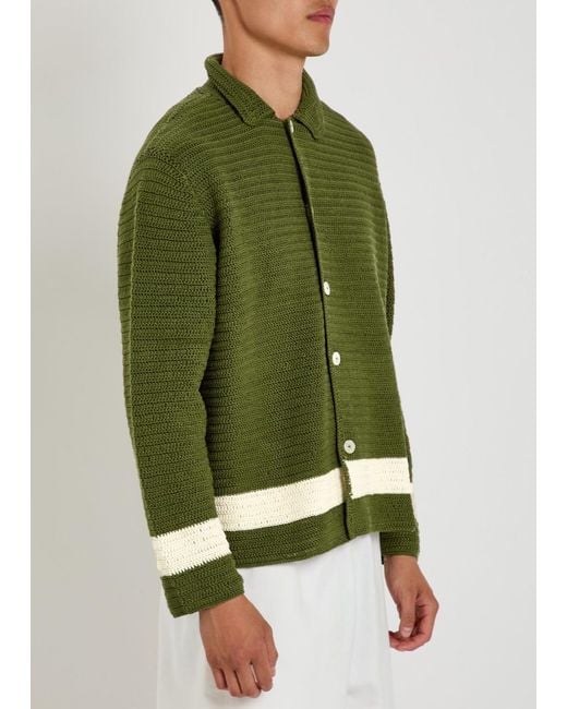 Bode Green Marsh Crotchet-Cotton Shirt for men
