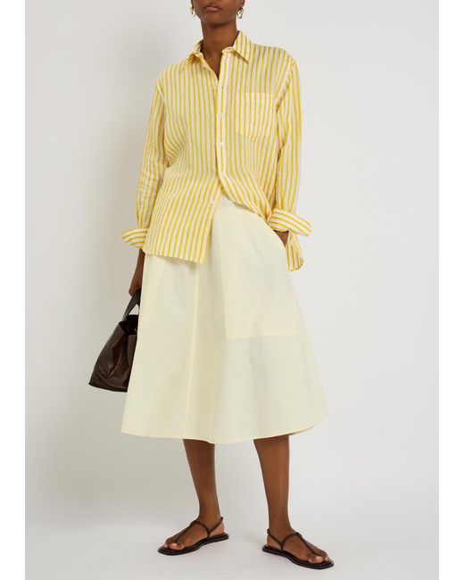 Polo Ralph Lauren Yellow Striped Linen And Cotton-Blend Shirt